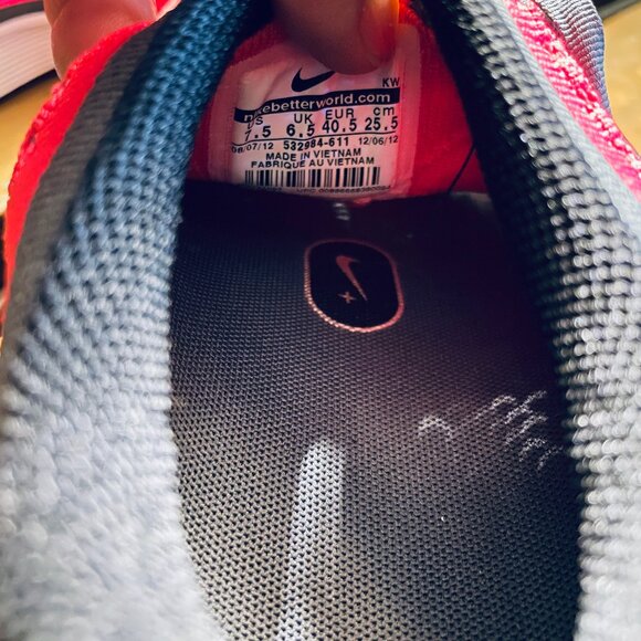 NEW Nike Flyknit Trainer Men's Shoes Flash Pink Grey Charcoal 6.5 US 532984-611 - Picture 14 of 15